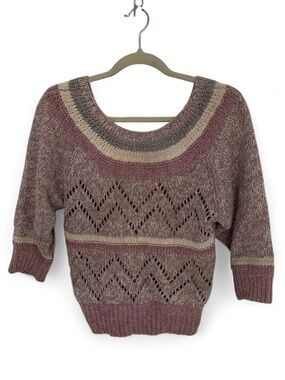 Vintage DD Sloane Pink Knit Cropped Pullover Sweater